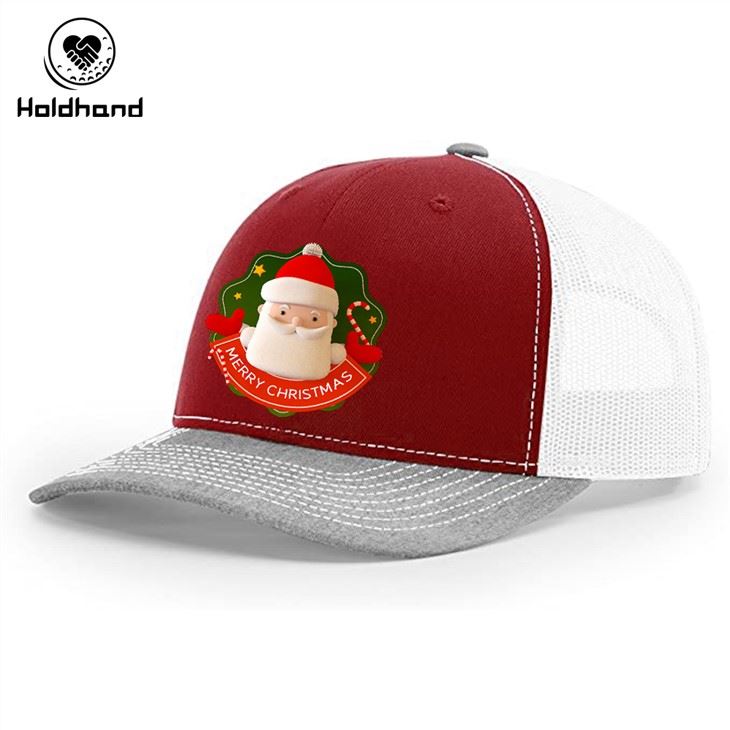 Father Christmas Design Trucker Hat Mesh Baseball Cap Justerbar Snapback Custom