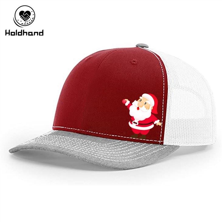 Father Christmas Design Trucker Hat Mesh Baseball Cap Adjustable Snapback Custom