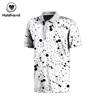 Golfpoloskjorte i bomull Spotted Print Polo Custom Logo