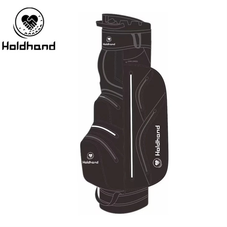 Black And Red Polyester Water-resistant Custom Design Custom Pockets Golf Bags Golf Cart Bag